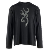 Browning Men's Long Sleeve T-Shirt, Soft Jersey Fabric Signature Buckmark Tee, Logan 2.0 (Black), 3X-Large